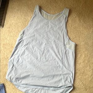 Lululemon athletica baby blue tank with mesh shoulders